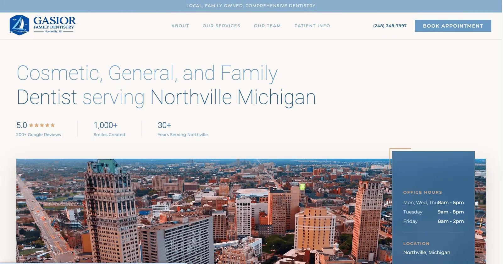 Gasior Family Dentistry website