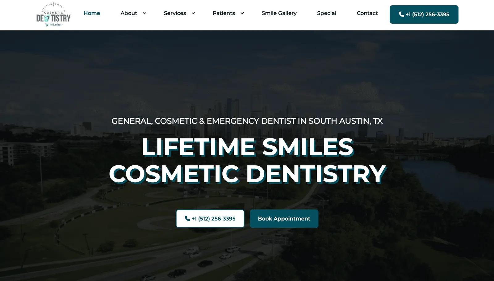 Lifetime Smiles Cosmetic Dentistry website