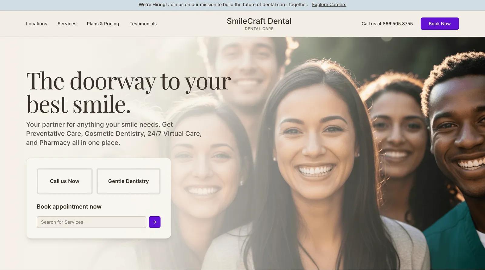 SmileCraft Dental website
