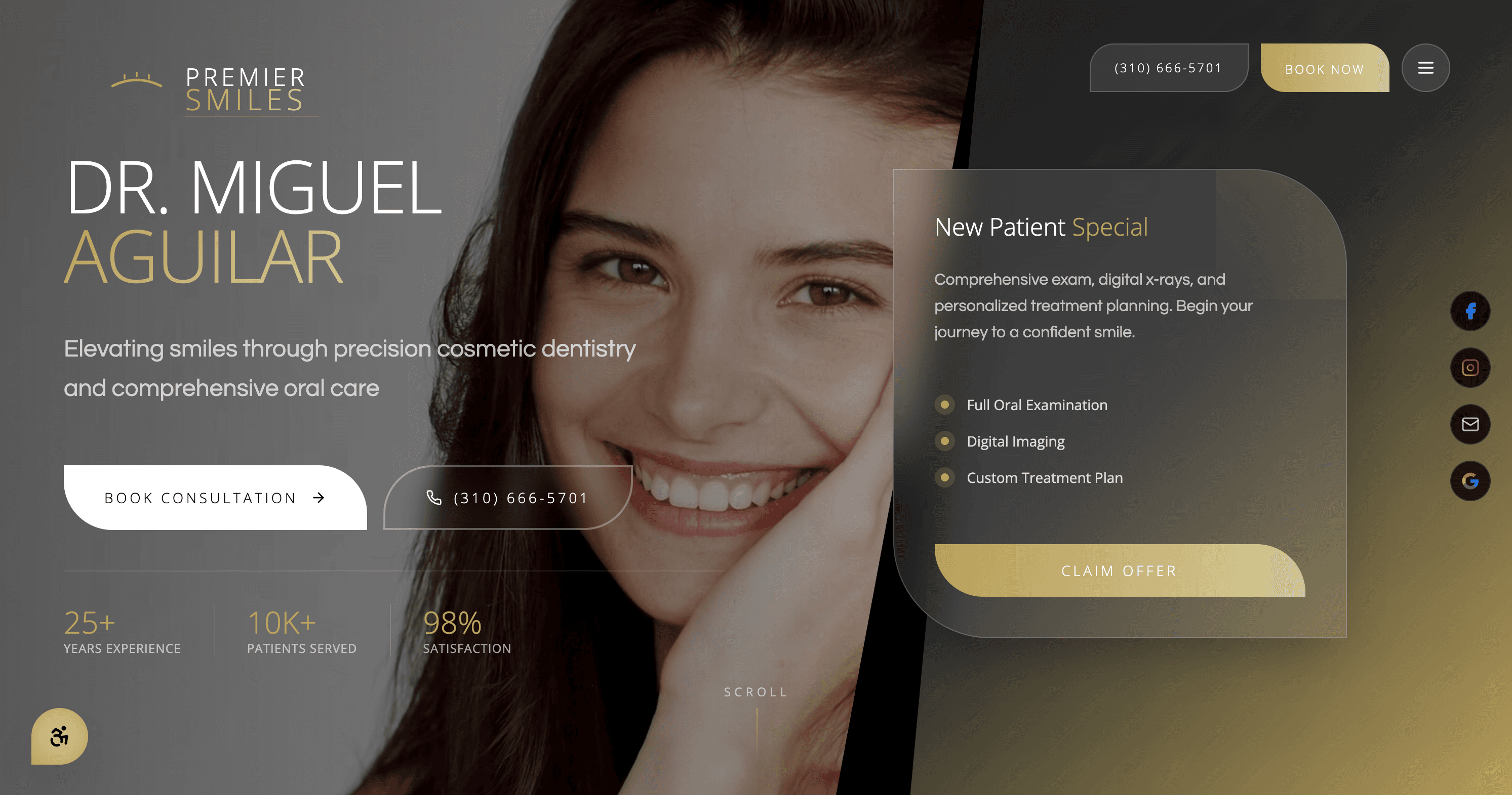 Dr. Miguel Aguilar dental website example