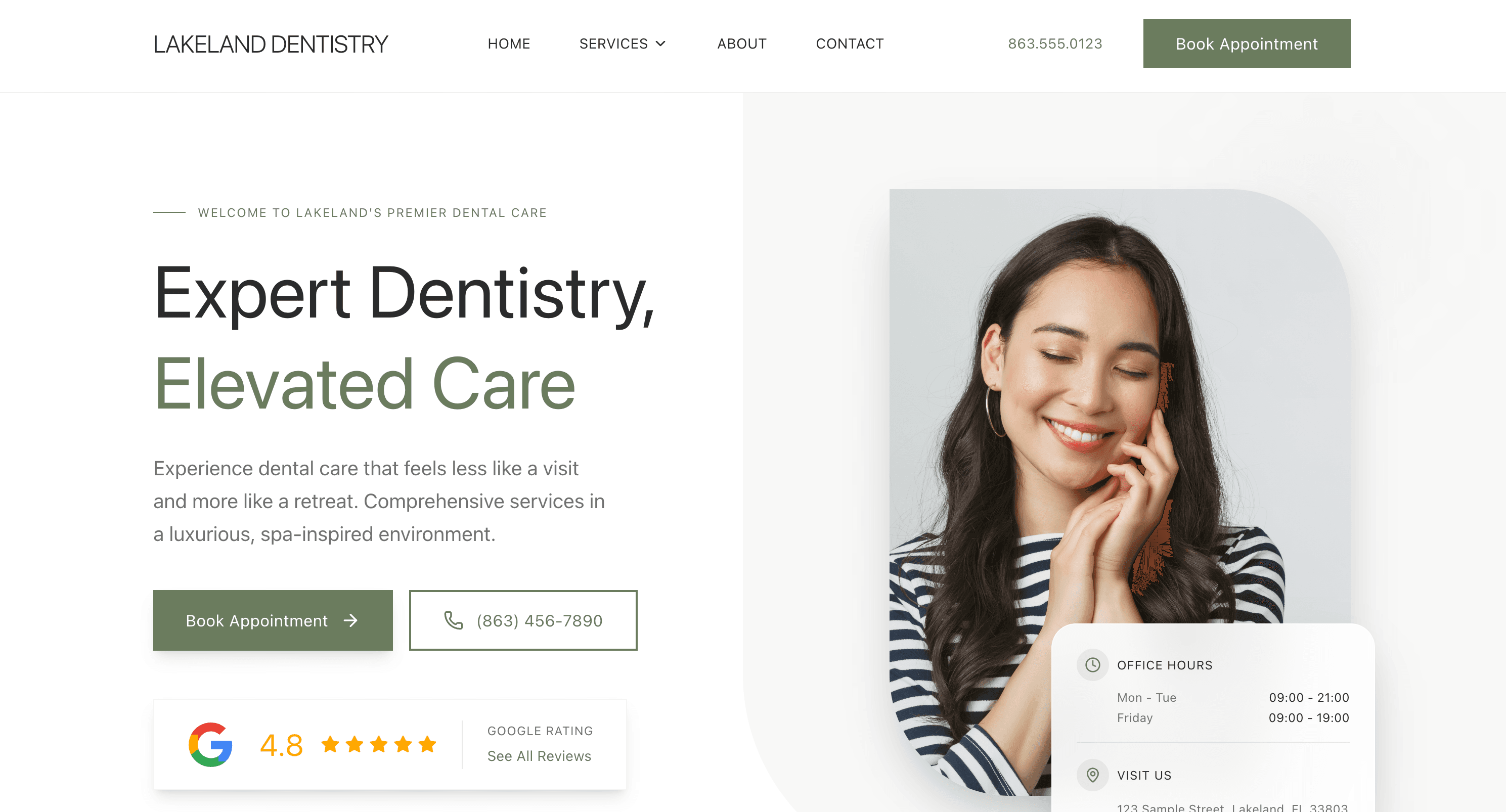 Lakeland Dentistry website example