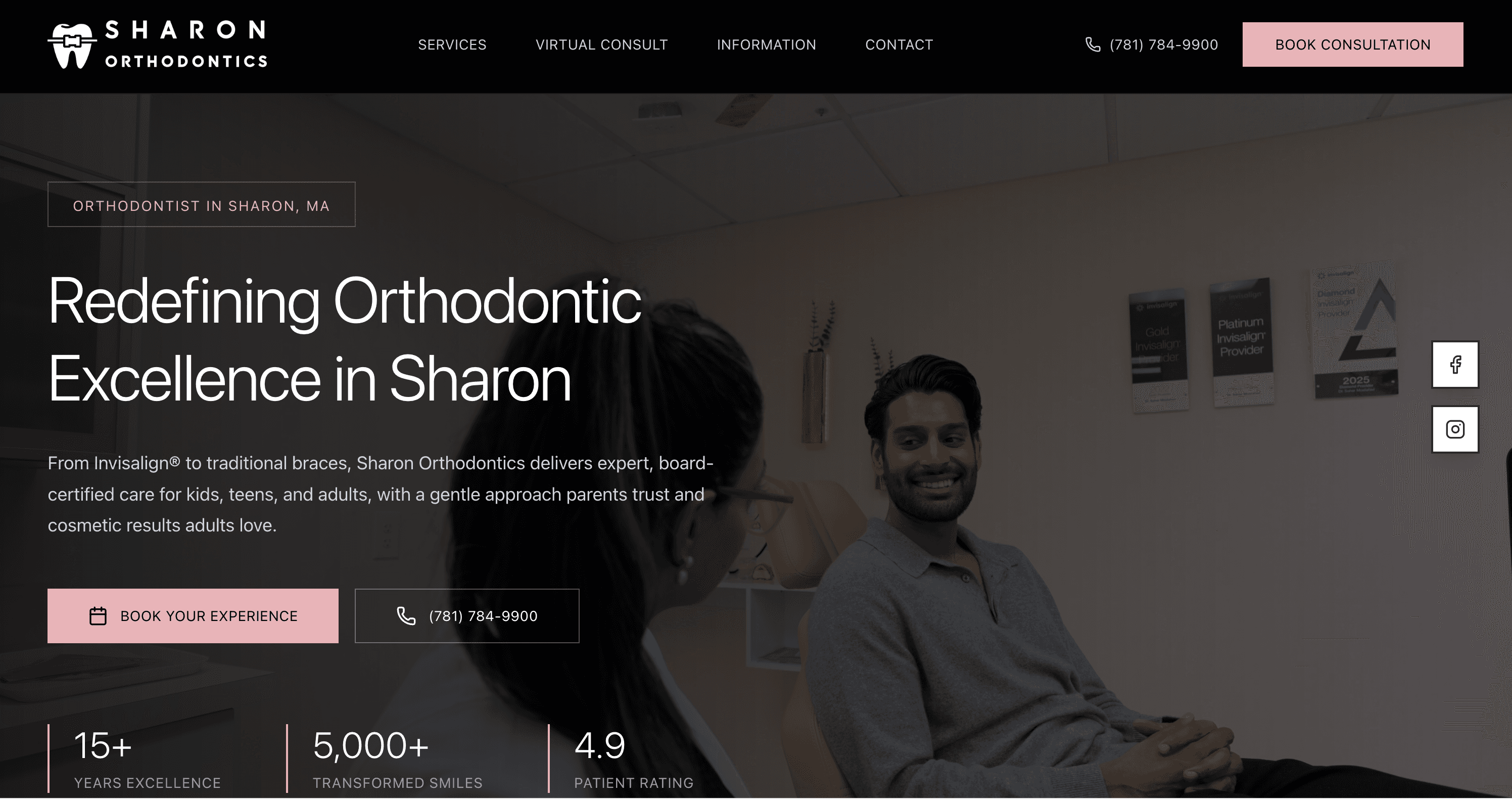 Sharon Orthodontics website example