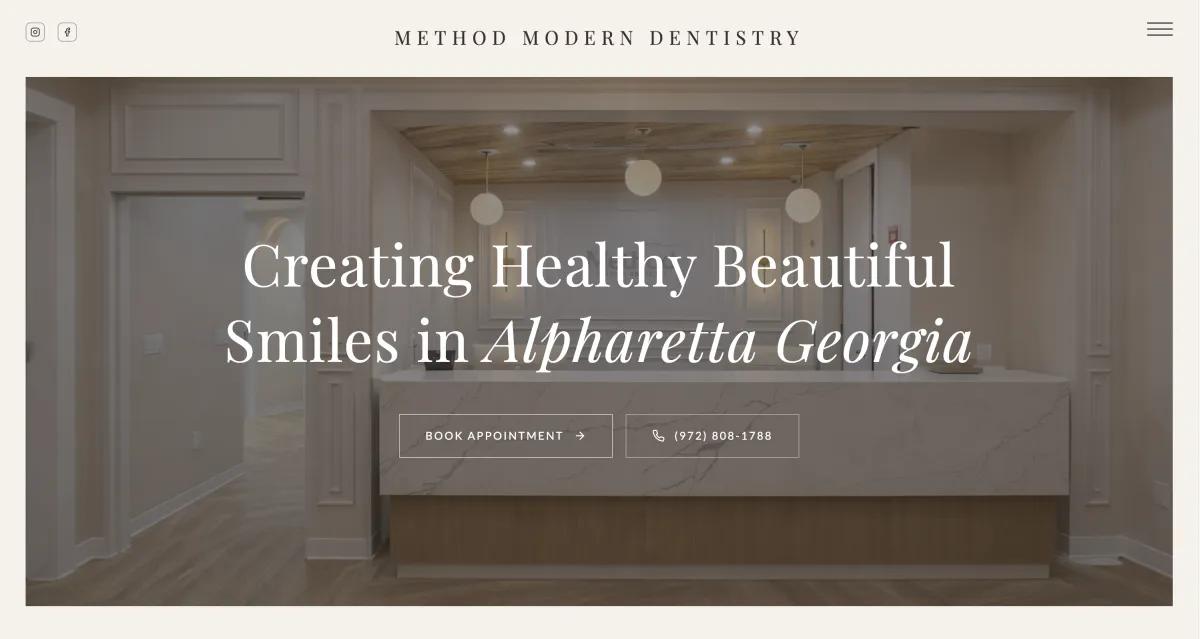 Method Modern Dentistry - Custom dental website