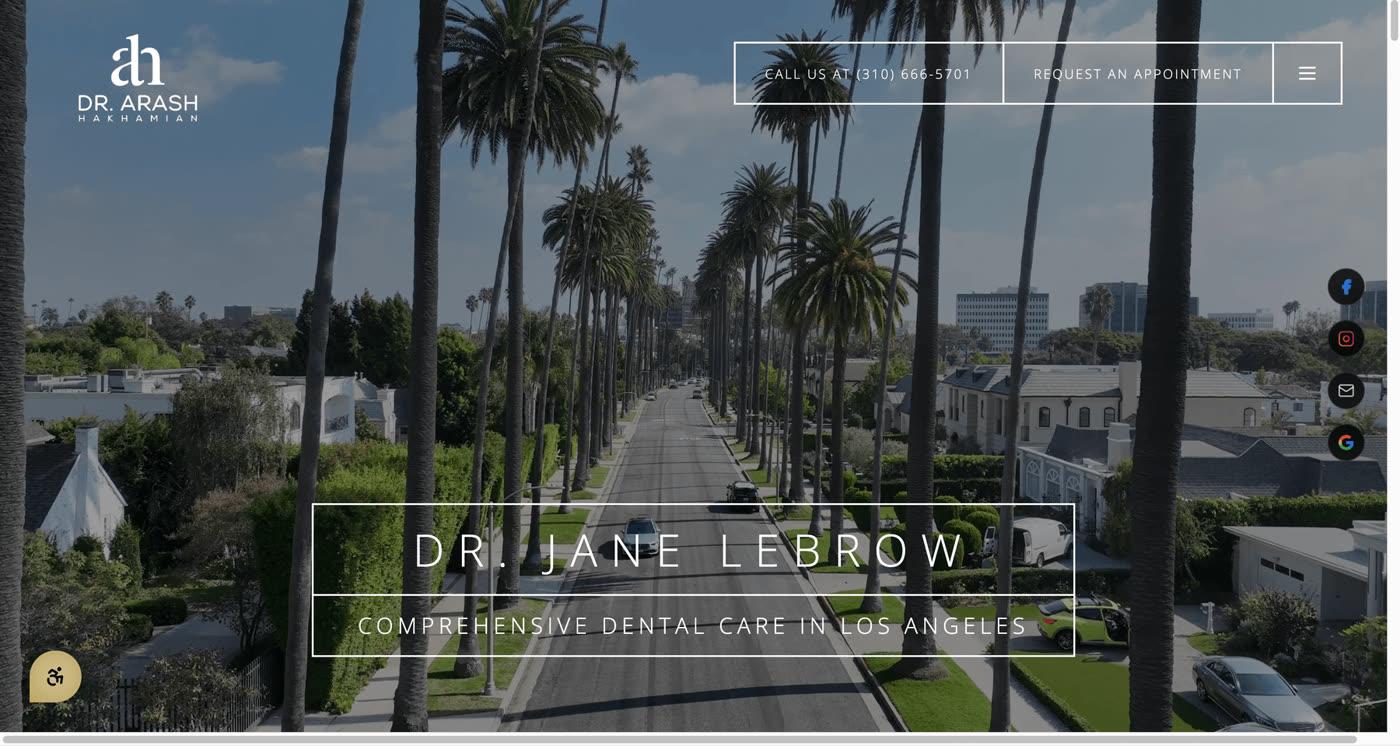 Jane Lebrow cosmetic dental website