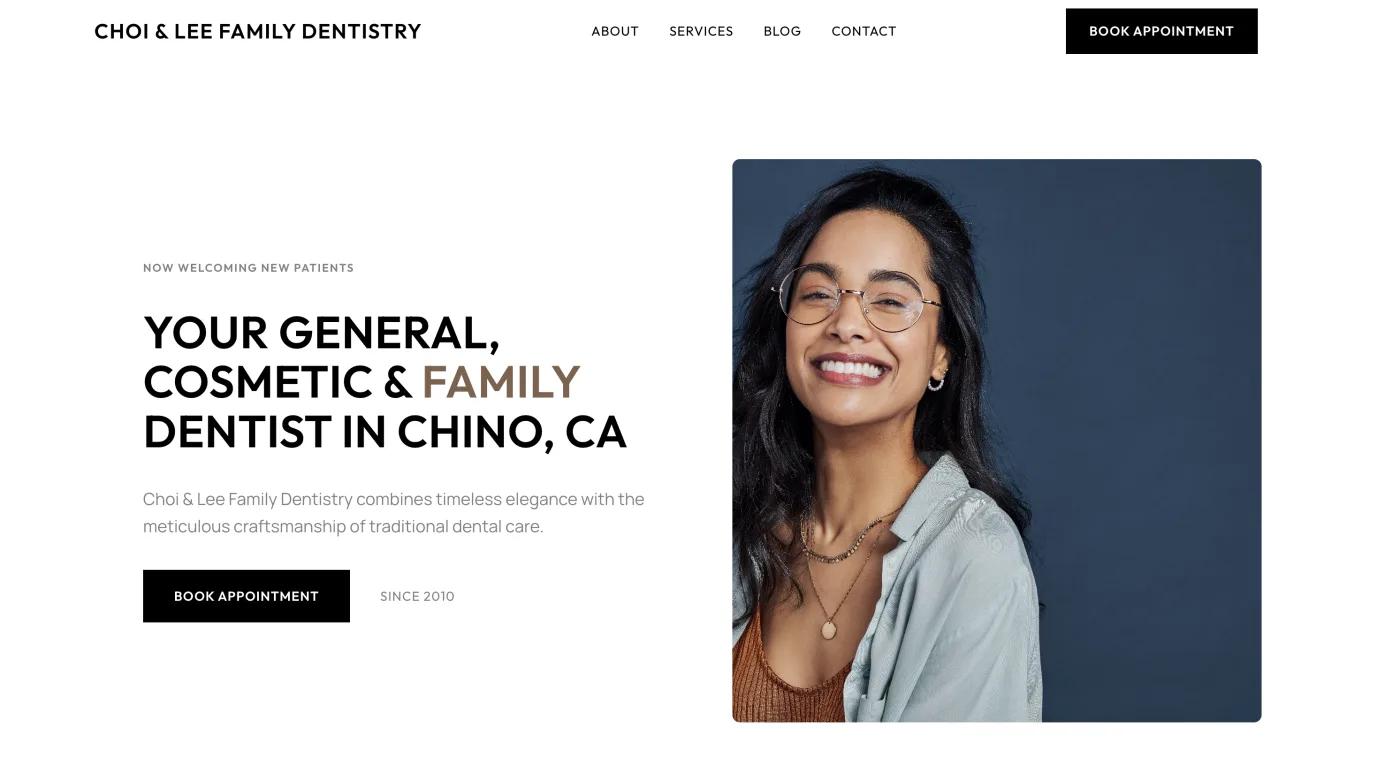 Choi & Lee Family Dentistry website example