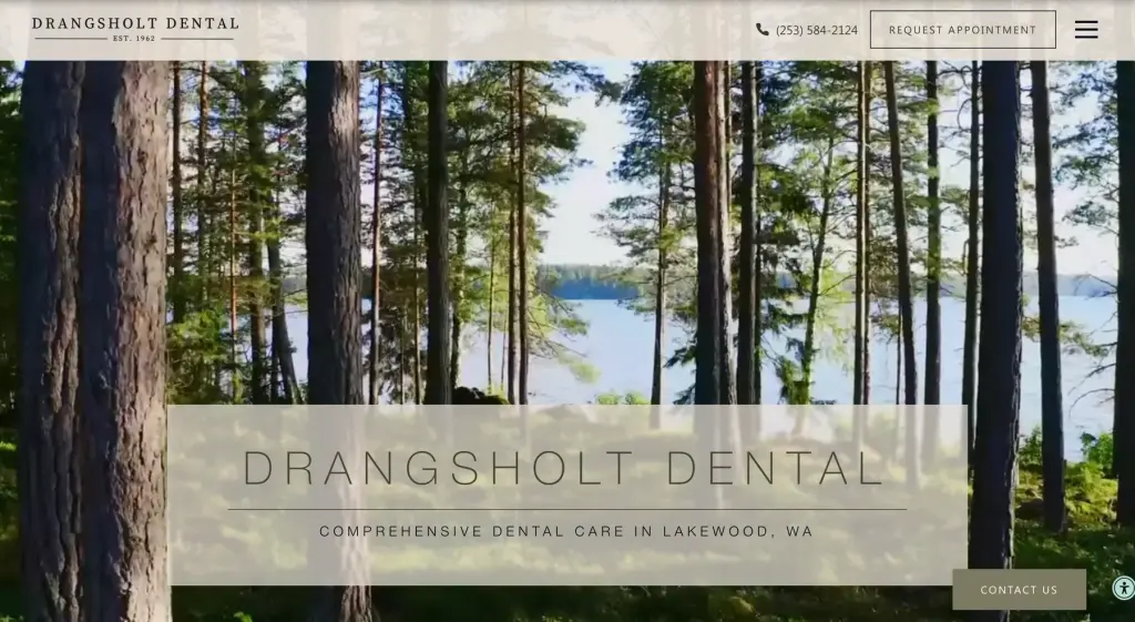 The Drangsholt Dental website, a Pacific Northwest design for a family practice established in 1962