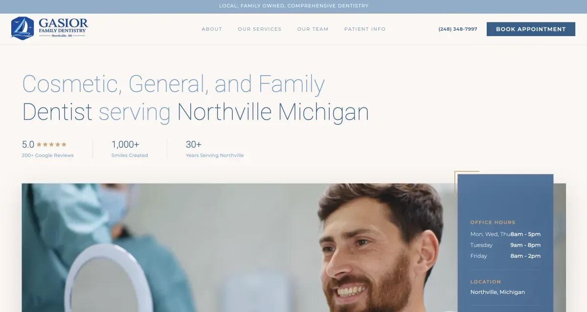 Design 7, a website design for a general dentistry practice with a nautical theme
