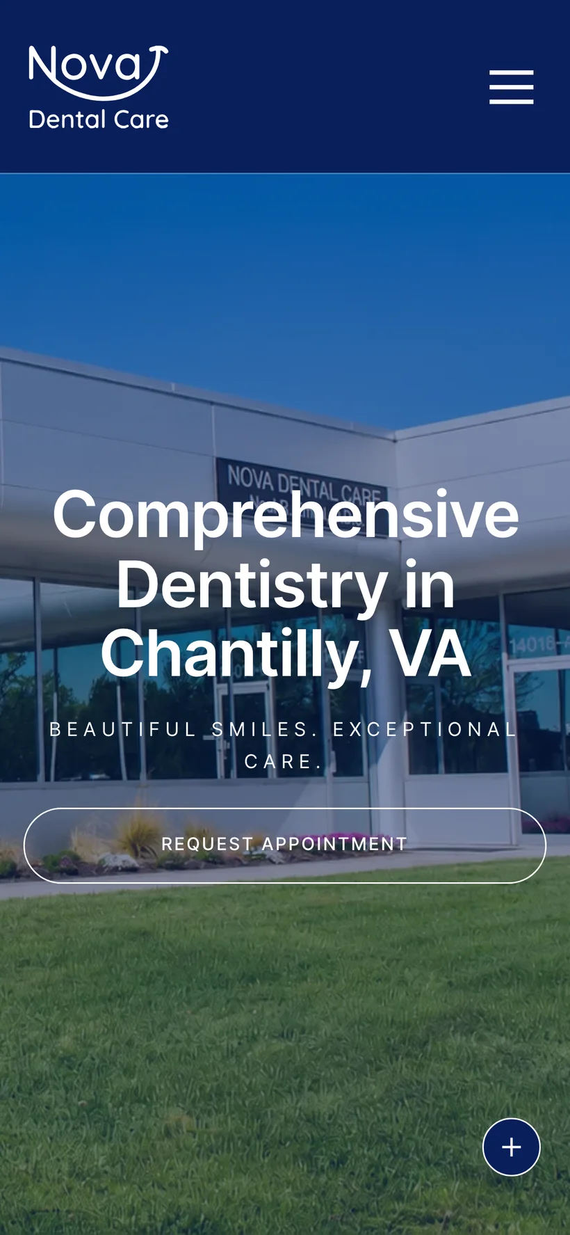 The Nova Dental Care homepage on a phone