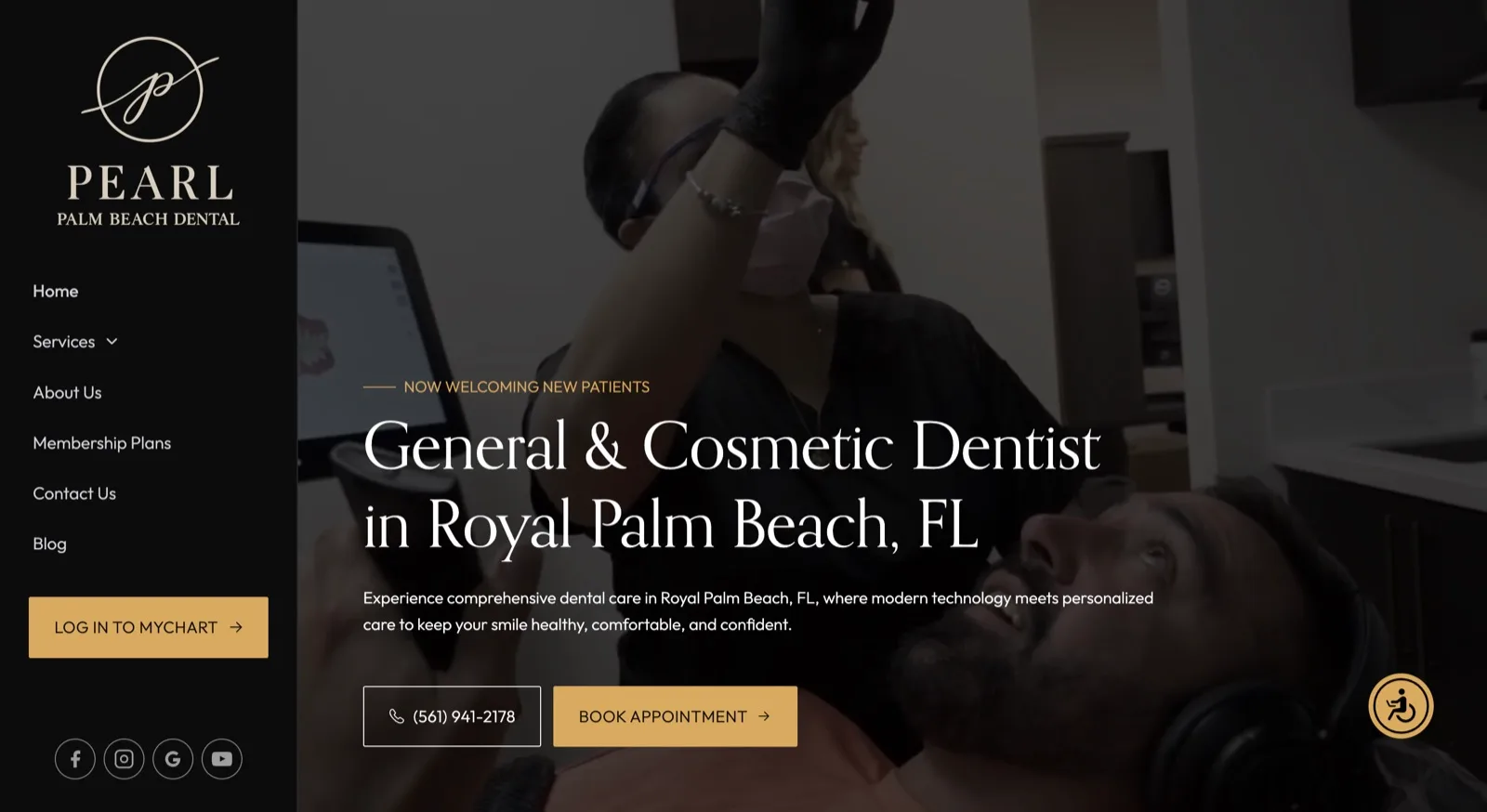 Pearl Palm Beach Dental website