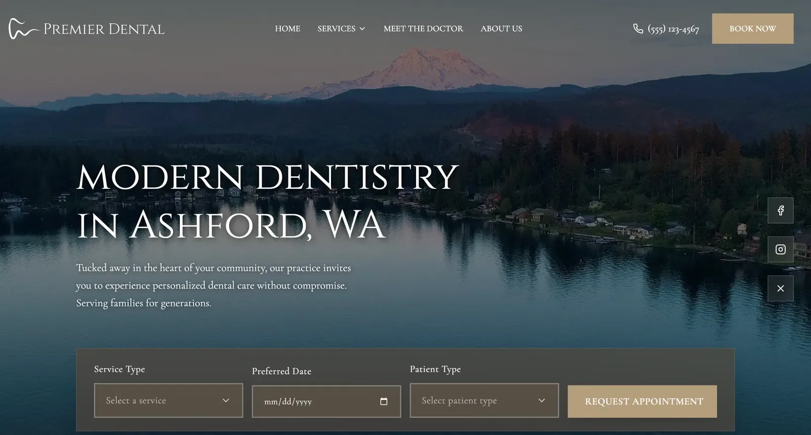 Design 10, a website design for a general family dentistry practice in the Pacific Northwest