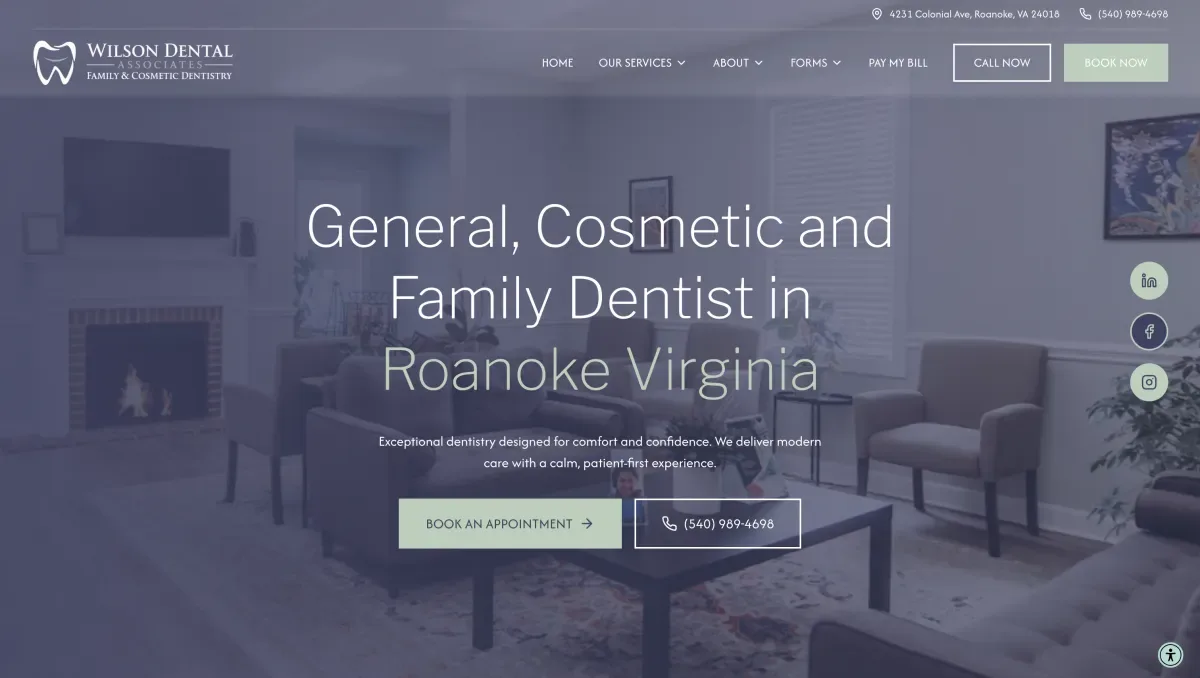 Design 8, a website design for a modern, service-focused dentistry practice