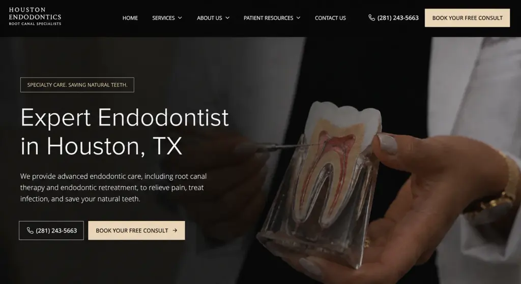 Example re-brand of a dental practice website