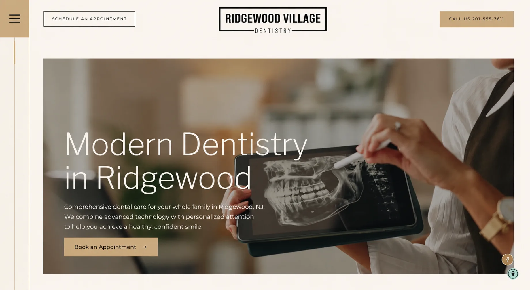 Example re-brand of a dental practice website