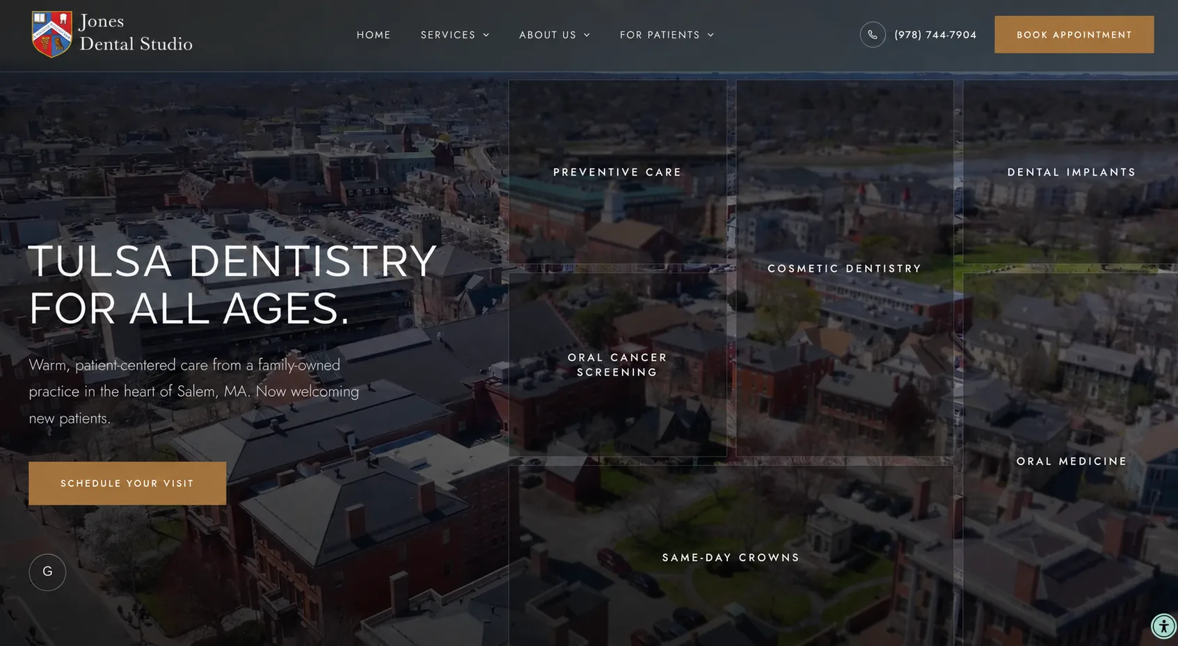 Example re-brand of a dental practice website